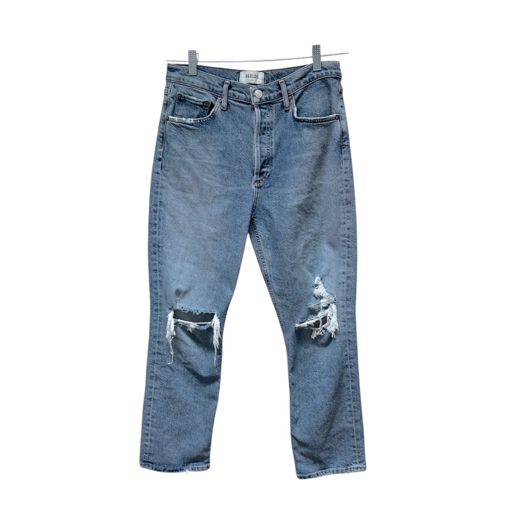 Agolde Riley High Rise Straight Crop Jeans In Whiplash - Picture 2 of 7